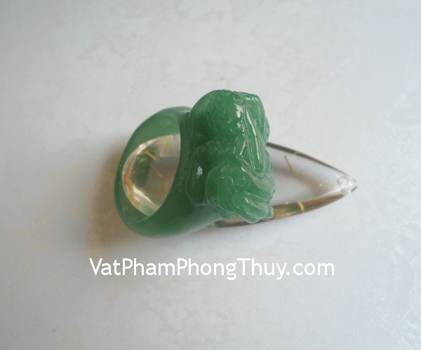 nhan ty huu dong linh s448 01 Nhẫn phong thủy Tỳ hưu đá ngọc quý Đông Linh nguyên chiếc bổ trợ sự nghiệp S448 1