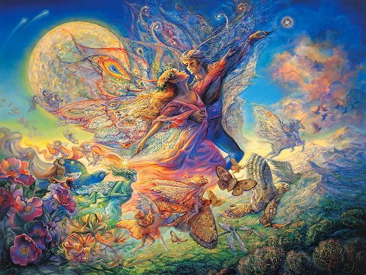 mystical fantasy paintings kb Wall Josephine Titania and Oberon Two Sự liên kết của Thiên Bình và Xử Nữ