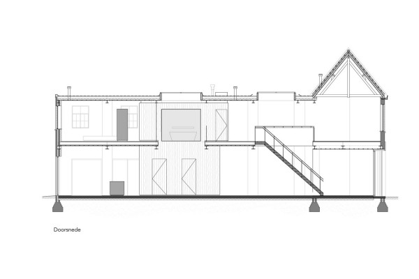 Loft64 section 600x400 Cùng nhìn qua vẻ đẹp ấn tượng củai Gác Xép 64 / EVA architecten