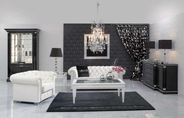 phong khach dep 13 Chiêm ngắm 18 mẫu phòng khách đẹp với tông màu đen trắng
