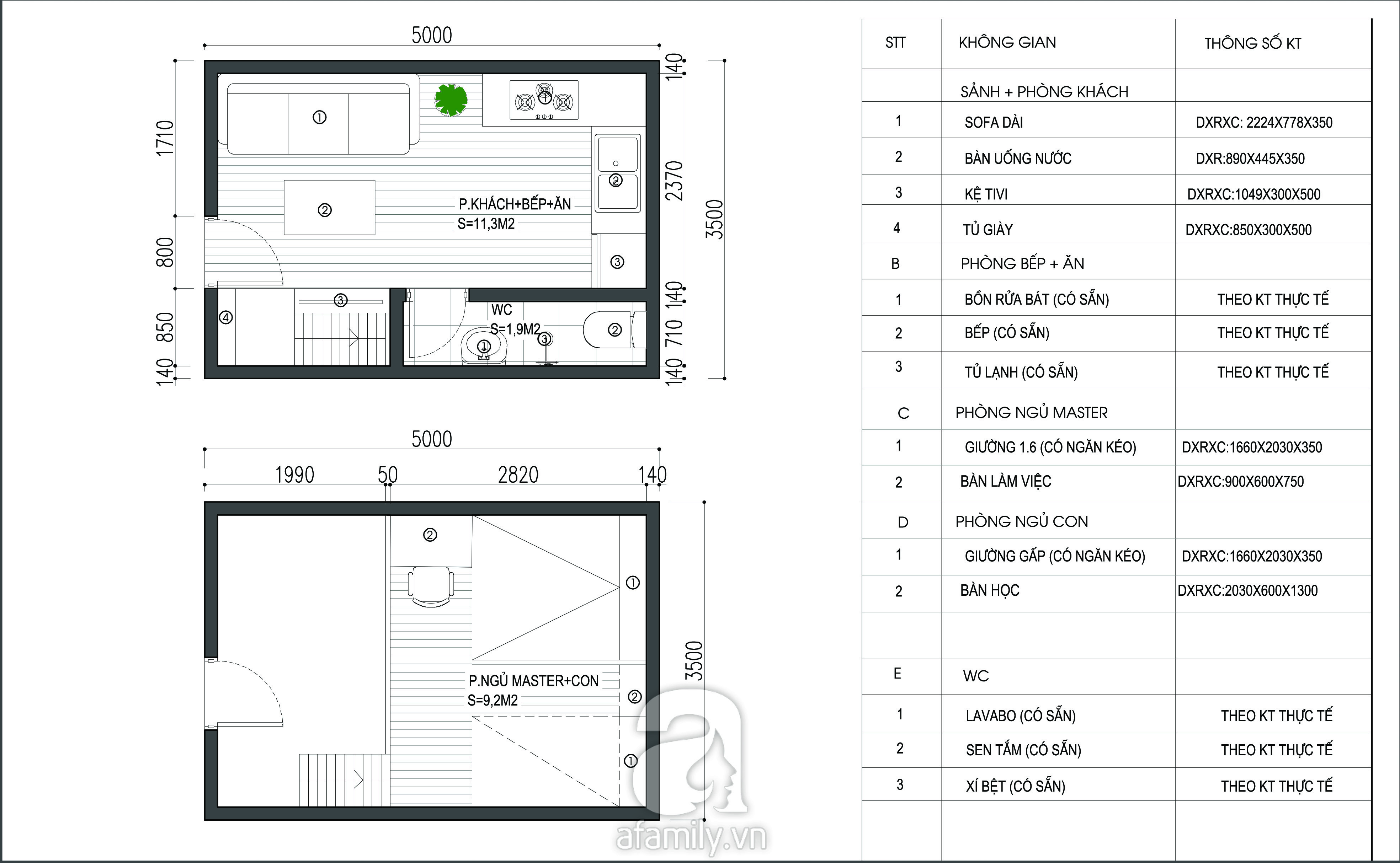 tu van thiet ke va bo tri noi that cho can nha co dien tich 175m2 voi ba nguoi o co gac lung don gian ma hien dai 71d51f6252 Gợi ý thiết kế bố trí nội thất căn nhà 17,5m² cho ba người ở thoải mái