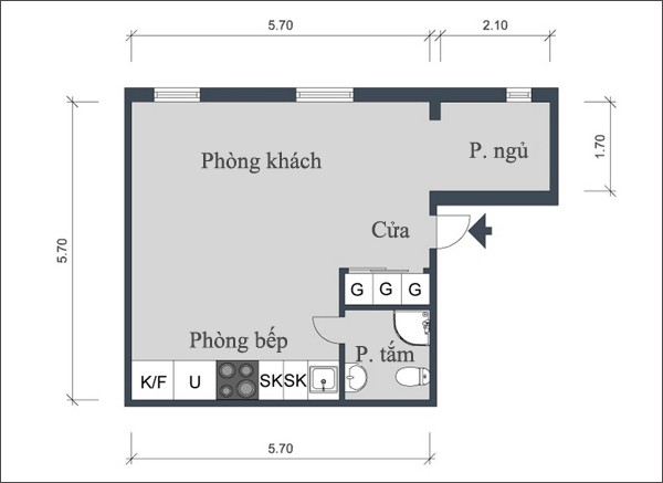 1 can ho nho 1437366576503 Tham quan căn hộ 36m² đơn giản mà đẹp đến bất ngờ với màu đen trắng